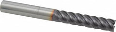 Niagara Cutter - 7/16", 2" LOC, 7/16" Shank Diam, 4" OAL, 5 Flute, Solid Carbide Square End Mill - Single End, TiAlN Finish, Spiral Flute, 45° Helix, Centercutting, Right Hand Cut, Right Hand Flute, Series S545 - Americas Industrial Supply