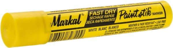 Markal - White Paint Marker - Round Crayon Tip, Alcohol Base Ink - Americas Industrial Supply