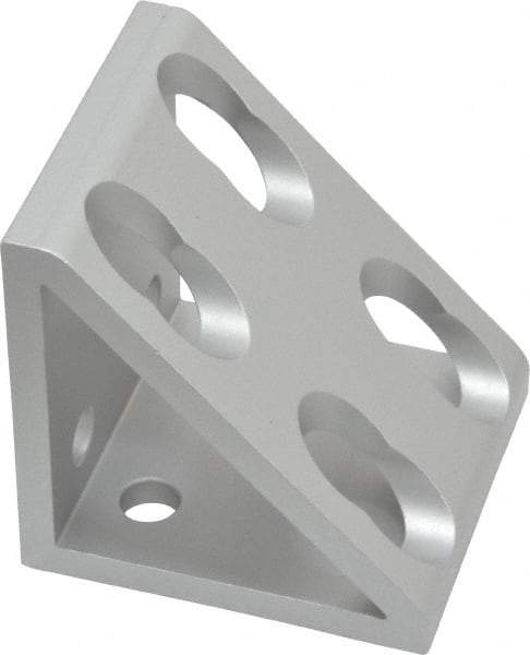 80/20 Inc. - 1-7/8" Wide, 2" High, Open Shelving 8 Hole Inside Corner Gusset - Aluminum, 2" Deep, Use with Series 10 & Bolt Kit 3393 - Americas Industrial Supply