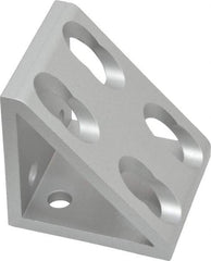 80/20 Inc. - 1-7/8" Wide, 2" High, Open Shelving 8 Hole Inside Corner Gusset - Aluminum, 2" Deep, Use with Series 10 & Bolt Kit 3393 - Americas Industrial Supply