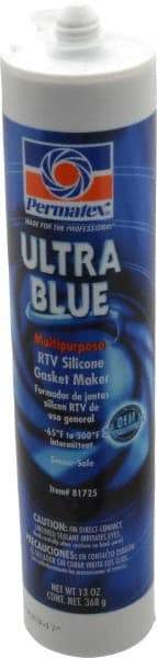 Permatex - 13 oz Gasket Maker - -65 to 500°F, Blue, Comes in Cartridge - Americas Industrial Supply