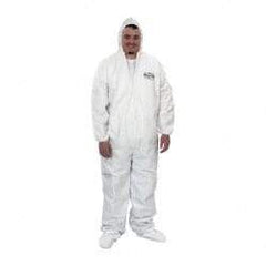 KleenGuard - Size XL Film Laminate Chemical Resistant Coveralls - White, Zipper Closure, Open Cuffs, Open Ankles - Americas Industrial Supply