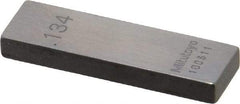 Mitutoyo - 0.134" Rectangular Steel Gage Block - Accuracy Grade 0, Includes Certificate of Inspection - Americas Industrial Supply
