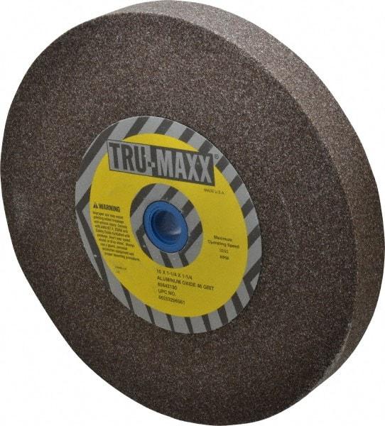 Tru-Maxx - 46 Grit Aluminum Oxide Bench & Pedestal Grinding Wheel - 10" Diam x 1-1/4" Hole x 1-1/4" Thick, 3250 Max RPM, P Hardness, Coarse Grade , Vitrified Bond - Americas Industrial Supply