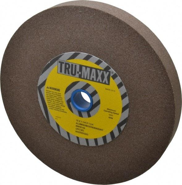 Tru-Maxx - 80 Grit Aluminum Oxide Bench & Pedestal Grinding Wheel - 10" Diam x 1-1/4" Hole x 1-1/4" Thick, 3250 Max RPM, P Hardness, Medium Grade , Vitrified Bond - Americas Industrial Supply