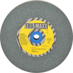 Tru-Maxx - 80 Grit Silicon Carbide Bench & Pedestal Grinding Wheel - 6" Diam x 1" Hole x 1" Thick, 5410 Max RPM, K Hardness, Medium Grade , Vitrified Bond - Americas Industrial Supply