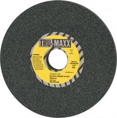 Tru-Maxx - 60 Grit Silicon Carbide Bench & Pedestal Grinding Wheel - 7" Diam x 1-1/4" Hole x 3/4" Thick, 3600 Max RPM, K Hardness, Medium Grade , Vitrified Bond - Americas Industrial Supply