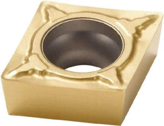 Seco - CCMT32.52 F1 Grade CP200 Carbide Turning Insert - TiAlN/TiN Finish, 80° Diamond, 3/8" Inscr Circle, 5/32" Thick, 1/32" Corner Radius - Americas Industrial Supply