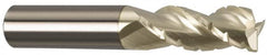 Accupro - 1/2" Diam, 1-1/4" LOC, 3 Flute Solid Carbide Roughing & Finishing Square End Mill - ZrN Finish, 6" OAL, 1/2" Shank Diam, Straight Shank, 37° Helix, Centercutting - Americas Industrial Supply
