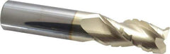 Accupro - 3/4" Diam, 1-5/8" LOC, 3 Flute Solid Carbide Roughing & Finishing Square End Mill - ZrN Finish, 4" OAL, 3/4" Shank Diam, Straight Shank, 37° Helix, Centercutting - Americas Industrial Supply