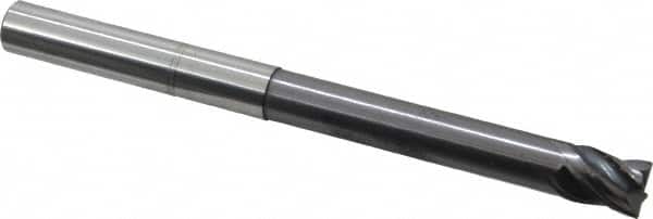 Accupro - 1/2", 4 Flute, Single End, Solid Carbide, Corner Chamfer End Mill - 6" OAL, Right Hand Flute, 5/8" LOC, Right Hand Cut, 3-3/8" Extended Reach - Americas Industrial Supply