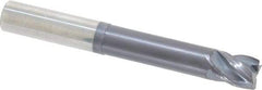 Accupro - 1/2", 4 Flute, Single End, Solid Carbide, Corner Chamfer End Mill - 4" OAL, Right Hand Flute, 5/8" LOC, Right Hand Cut, 2-3/8" Extended Reach - Americas Industrial Supply