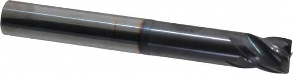 Accupro - 5/8", 4 Flute, Single End, Solid Carbide, Corner Chamfer End Mill - 5" OAL, Right Hand Flute, 3/4" LOC, Right Hand Cut, 2-3/8" Extended Reach - Americas Industrial Supply