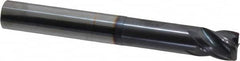 Accupro - 5/8", 4 Flute, Single End, Solid Carbide, Corner Chamfer End Mill - 5" OAL, Right Hand Flute, 3/4" LOC, Right Hand Cut, 2-3/8" Extended Reach - Americas Industrial Supply