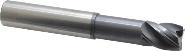 Accupro - 3/4", 4 Flute, Single End, Solid Carbide, Corner Chamfer End Mill - 5" OAL, Right Hand Flute, 1" LOC, Right Hand Cut, 2-3/8" Extended Reach - Americas Industrial Supply