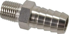 Ham-Let - 1/2 x 1/4" Grade 316 Stainless Steel Pipe Hose Connector - Barb x MNPT End Connections, 7,500 psi - Americas Industrial Supply