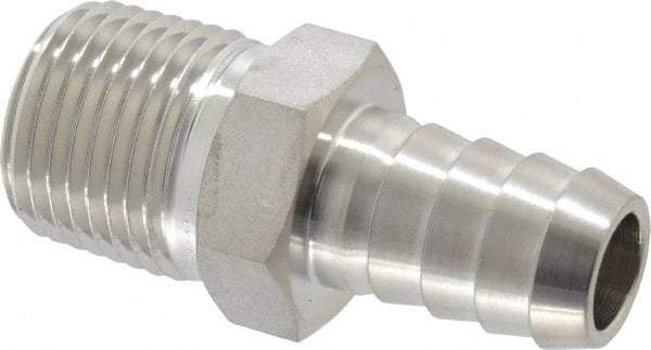 Ham-Let - 1/2" Grade 316 Stainless Steel Pipe Hose Connector - Barb x MNPT End Connections, 7,200 psi - Americas Industrial Supply