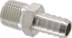 Ham-Let - 1/2" Grade 316 Stainless Steel Pipe Hose Connector - Barb x MNPT End Connections, 7,200 psi - Americas Industrial Supply