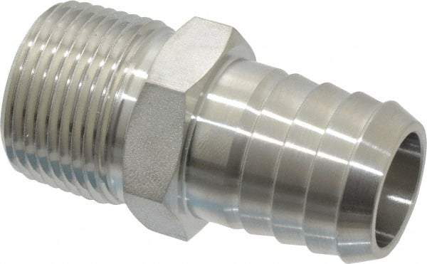Ham-Let - 3/4" Grade 316 Stainless Steel Pipe Hose Connector - Barb x MNPT End Connections, 6,800 psi - Americas Industrial Supply