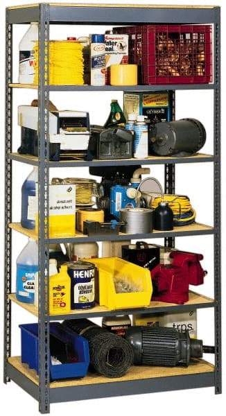 Edsal - 5 Shelf Starter Open Steel Shelving - 4,000 Lb Capacity, 48" Wide x 96" High x 24" Deep - Americas Industrial Supply