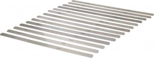 SPI - 14 Piece, 0.03 to 0.05mm Parallel Feeler Gage Set - 12" Long x 1/2" Wide, Tempered Steel - Americas Industrial Supply