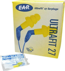 3M - Reusable, Uncorded, 27 dB, Flange Earplugs - Yellow, 100 Pairs - Americas Industrial Supply