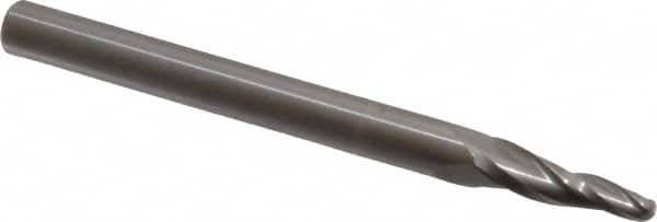 Onsrud - 1/8" Cutting Diam x 3/4" Length of Cut, 2 Flute, Upcut Spiral Router Bit - Uncoated, Right Hand Cut, Solid Carbide, 3" OAL x 1/4" Shank Diam, Ball End Taper - Americas Industrial Supply