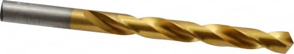 Hertel - 27/64" 118° High Speed Steel Jobber Drill - TiN Finish, Right Hand Cut, Spiral Flute, Straight Shank, 5-3/8" OAL, Standard Point - Americas Industrial Supply