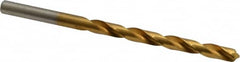 Hertel - #1 118° High Speed Steel Jobber Drill - TiN Finish, Right Hand Cut, Spiral Flute, Straight Shank, 3-7/8" OAL, Standard Point - Americas Industrial Supply