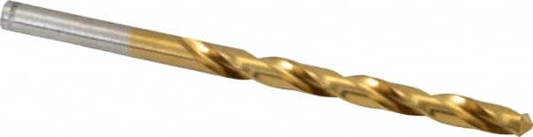 Hertel - #2 118° High Speed Steel Jobber Drill - TiN Finish, Right Hand Cut, Spiral Flute, Straight Shank, 3-7/8" OAL, Standard Point - Americas Industrial Supply