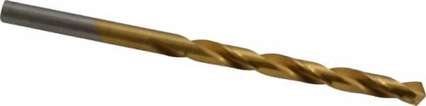 Hertel - #6 118° High Speed Steel Jobber Drill - TiN Finish, Right Hand Cut, Spiral Flute, Straight Shank, 3-3/4" OAL, Standard Point - Americas Industrial Supply