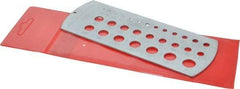 SPI - 1/16 Inch to 1/2 Inch Hole Size Drill Gage - 6 Inch Long, 2-1/2 Inch Wide, 29 Holes - Americas Industrial Supply