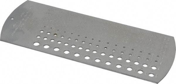 SPI - #60 Wire to #1 Wire Hole Size Drill Gage - 6 Inch Long, 2-1/2 Inch Wide, 60 Holes - Americas Industrial Supply