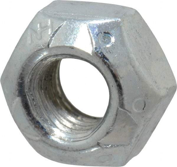 Value Collection - 1/4-28 UNF Grade C Hex Lock Nut with Distorted Thread - 7/16" Width Across Flats, Cadmium Clear-Plated Finish - Americas Industrial Supply