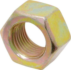 Value Collection - 1/2-20 UNF Steel Right Hand Hex Nut - 3/4" Across Flats, 7/16" High, Zinc Yellow Dichromate Finish - Americas Industrial Supply