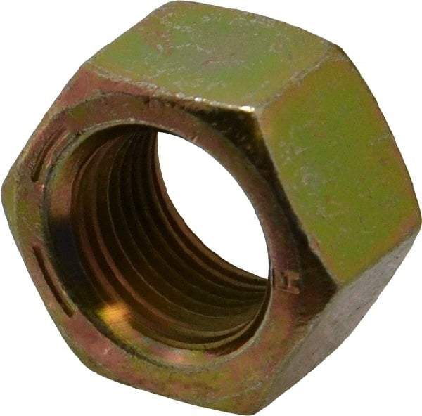 Value Collection - 5/8-18 UNF Steel Right Hand Hex Nut - 15/16" Across Flats, 35/64" High, Zinc Yellow Dichromate Finish - Americas Industrial Supply