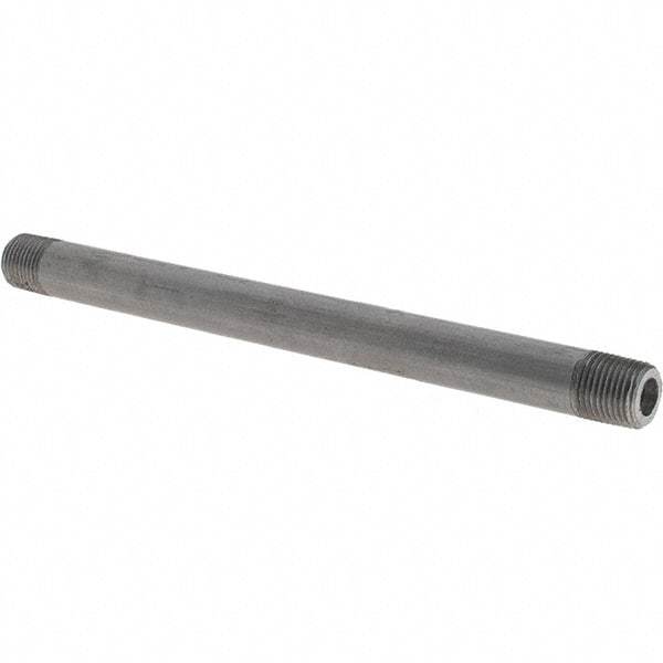 Made in USA - Schedule 80, 1/8" Diam x 5" Long Black Pipe Nipple - Threaded - Americas Industrial Supply