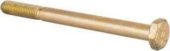 Made in USA - 1/4-28 UNF, 3" Length Under Head Hex Head Cap Screw - Partially Threaded, Grade 8 Alloy Steel, Zinc Yellow Dichromate Finish, 1/2" Hex - Americas Industrial Supply
