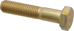 Made in USA - 5/16-24 UNF, 1-1/2" Length Under Head Hex Head Cap Screw - Partially Threaded, Grade 8 Alloy Steel, Zinc Yellow Dichromate Finish, 1/2" Hex - Americas Industrial Supply