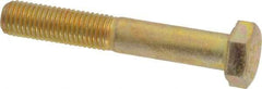Made in USA - 5/16-24 UNF, 2" Length Under Head Hex Head Cap Screw - Partially Threaded, Grade 8 Alloy Steel, Zinc Yellow Dichromate Finish, 1/2" Hex - Americas Industrial Supply