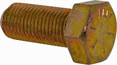 Made in USA - 3/8-24 UNF, 7/8" Length Under Head Hex Head Cap Screw - Fully Threaded, Grade 8 Alloy Steel, Zinc Yellow Dichromate Finish, 9/16" Hex - Americas Industrial Supply