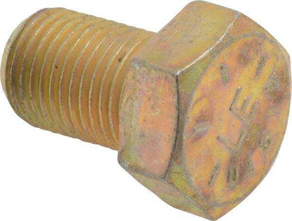 Made in USA - 1/2-20 UNF, 3/4" Length Under Head Hex Head Cap Screw - Fully Threaded, Grade 8 Alloy Steel, Zinc Yellow Dichromate Finish, 3/4" Hex - Americas Industrial Supply