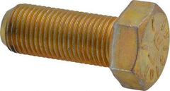 Made in USA - 1/2-20 UNF, 1-1/4" Length Under Head Hex Head Cap Screw - Fully Threaded, Grade 8 Alloy Steel, Zinc Yellow Dichromate Finish, 3/4" Hex - Americas Industrial Supply