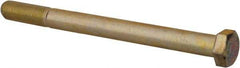 Made in USA - 1/2-20 UNF, 6" Length Under Head Hex Head Cap Screw - Partially Threaded, Grade 8 Alloy Steel, Zinc Yellow Dichromate Finish, 3/4" Hex - Americas Industrial Supply