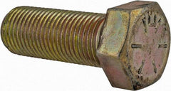 Made in USA - 9/16-18 UNF, 1-1/2" Length Under Head Hex Head Cap Screw - Fully Threaded, Grade 8 Alloy Steel, Zinc Yellow Dichromate Finish, 13/16" Hex - Americas Industrial Supply