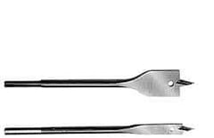 Mag-Bit - 1", 1/4" Straight Shank, Bright Finish, Carbon Steel, Spade Blade Drill Bit - No Spurs, 16" Overall Length, Wire Fishing Hole - Americas Industrial Supply