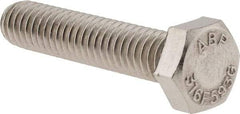 Value Collection - 5/16-18 UNC, 1-1/2" Length Under Head Hex Head Cap Screw - Fully Threaded, Grade 316 Stainless Steel, Uncoated, 1/2" Hex - Americas Industrial Supply