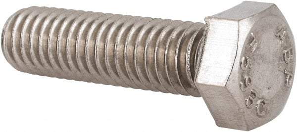 Value Collection - 3/8-16 UNC, 1-3/8" Length Under Head Hex Head Cap Screw - Partially Threaded, Grade 18-8 Stainless Steel, Uncoated, 9/16" Hex - Americas Industrial Supply