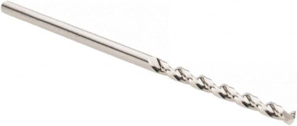 Guhring - #52 130° High Speed Steel Jobber Drill - Bright Finish, Right Hand Cut, Parabolic Flute, Straight Shank, 1-11/16" OAL, Standard Point - Americas Industrial Supply