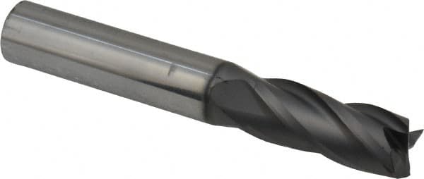 Niagara Cutter - 3/8", 7/8" LOC, 3/8" Shank Diam, 2-1/2" OAL, 4 Flute, Solid Carbide Square End Mill - Single End, Diamond Finish, Spiral Flute, 30° Helix, Right Hand Cut, Right Hand Flute, Series DIA430 - Americas Industrial Supply